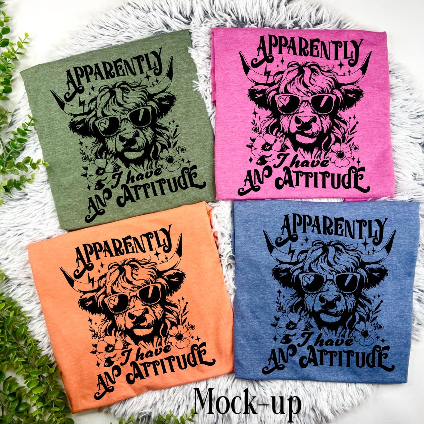 Apparently I Have an Attitude (T-Shirt): Gildan Softstyle Heliconia / Large
