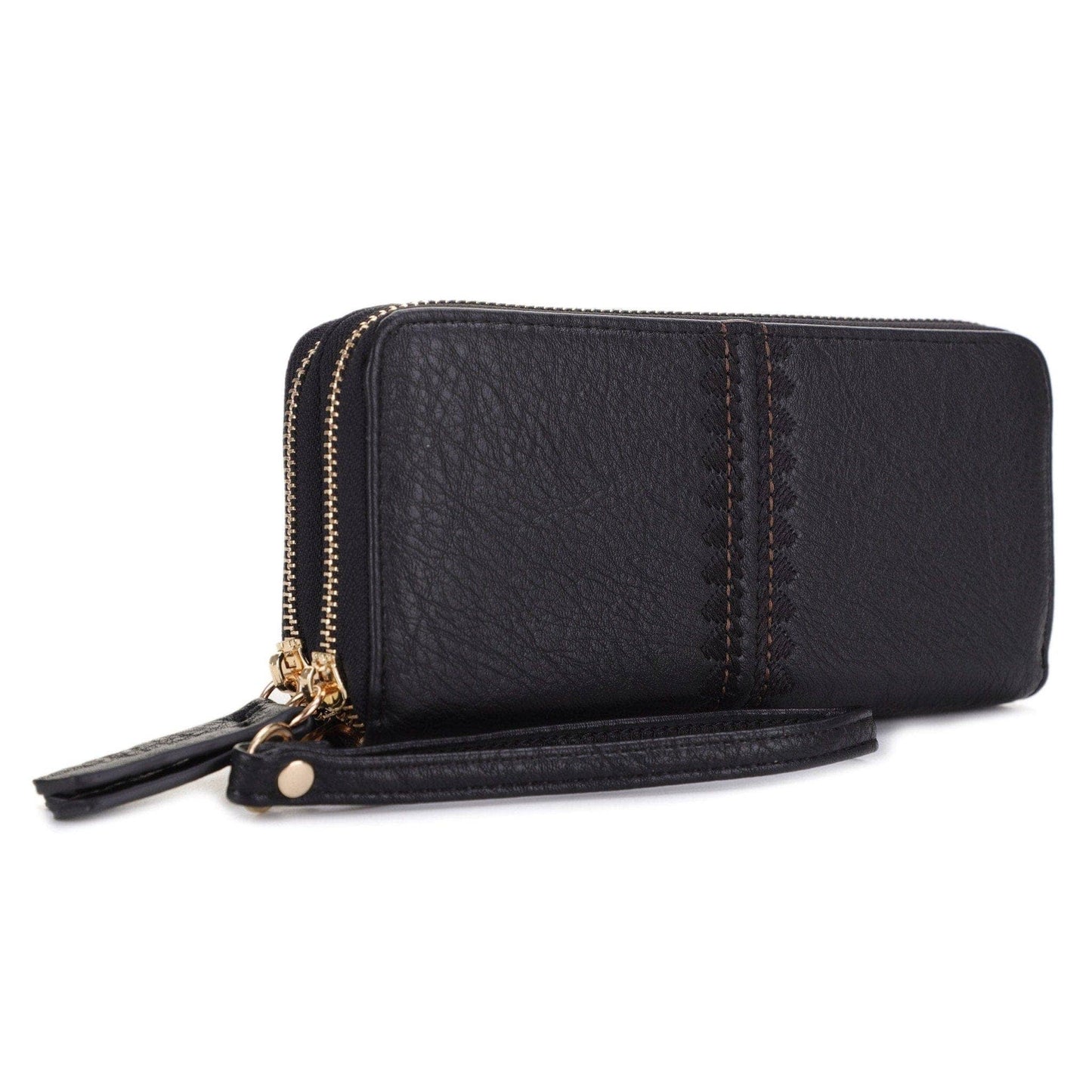 Sherrie Double Zipper Wallet: Natural