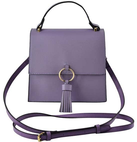 Fashion Ring Tassel Flap Crossbody Satchel Bag: Blush