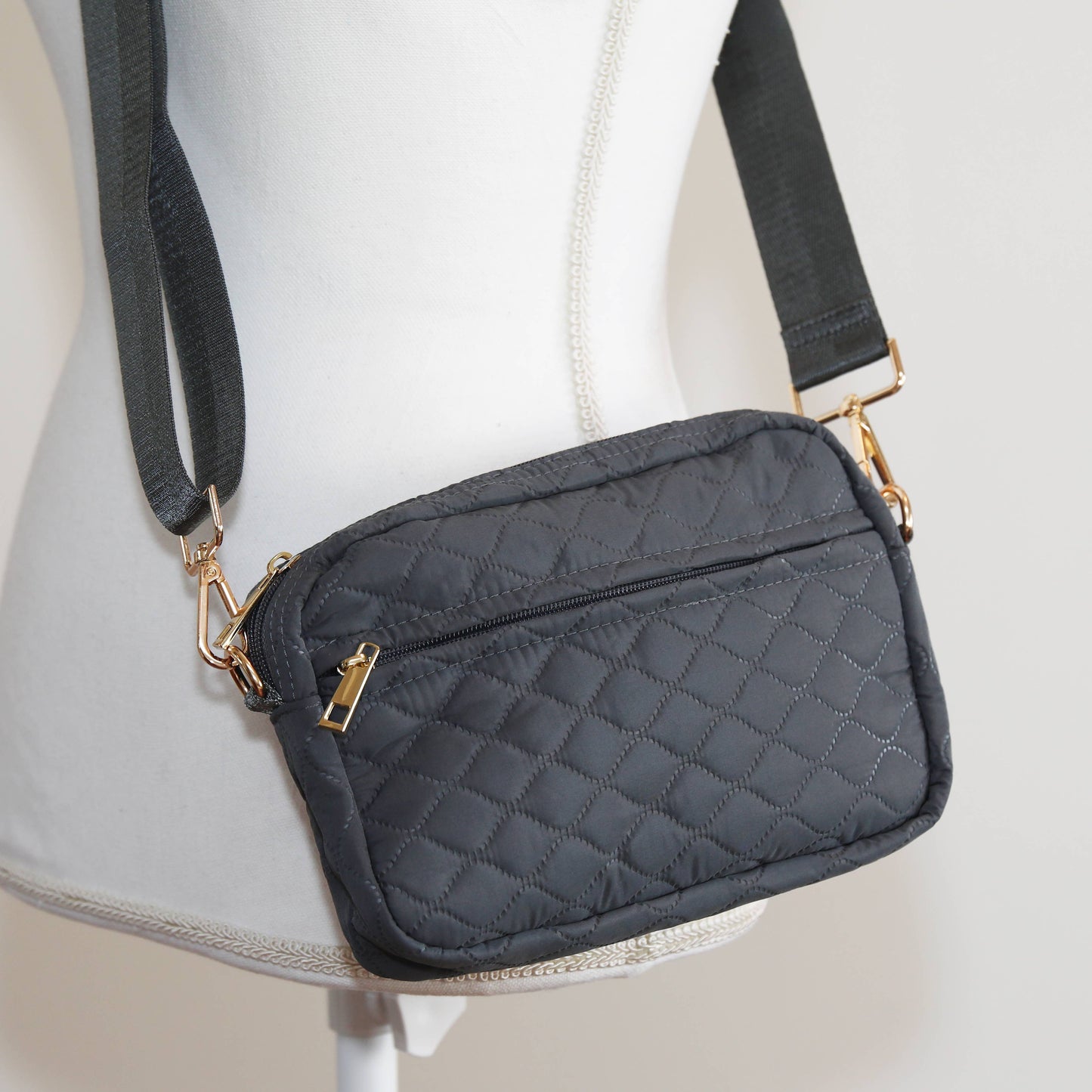 Sophie Quilted Crossbody - Black