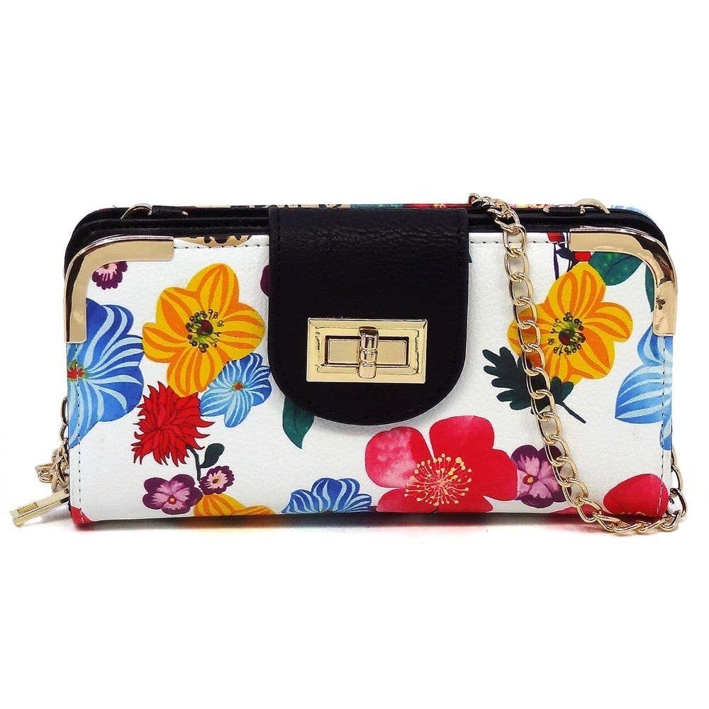 Turn Lock Crossbody Wallet: Cow