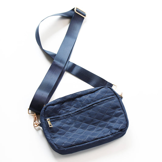 Sophie Quilted Crossbody - Navy