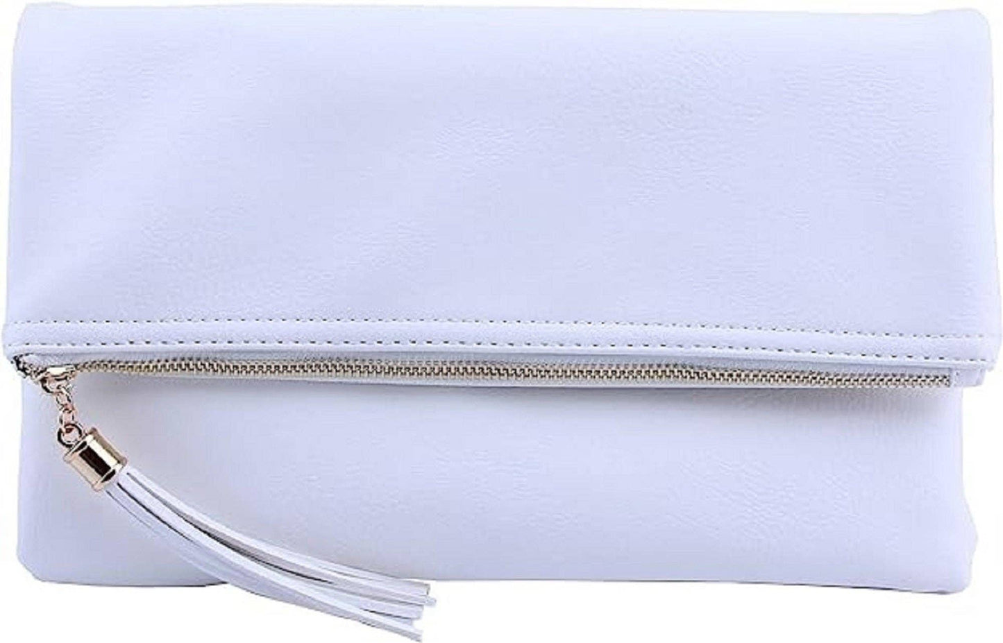 Pamela Envelope Zipper Clutch/Crossbody With Tassel: Carrot