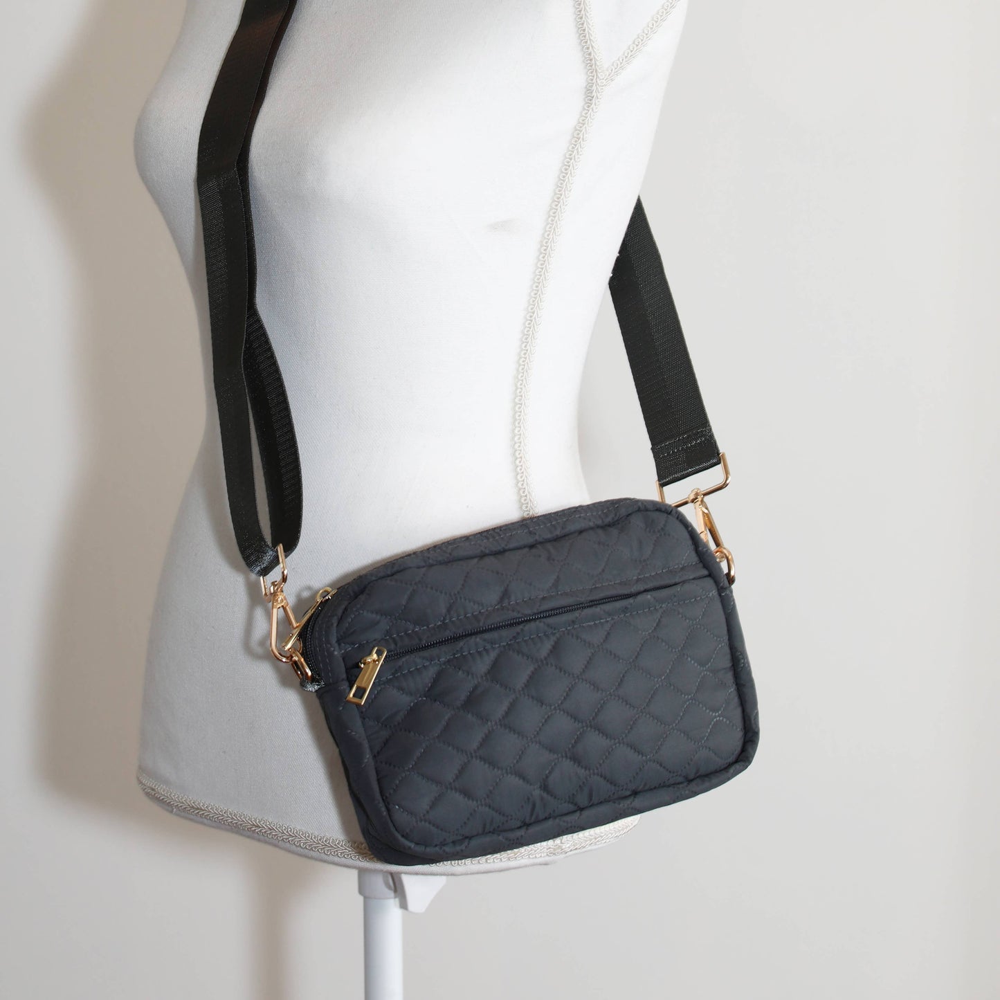 Sophie Quilted Crossbody - Black