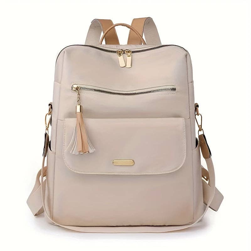 Stylish Anti-Theft Backpack Purse: Sleek, Secure, & Convertible – Perfect for Travel, School, Daily Use: Creamy White