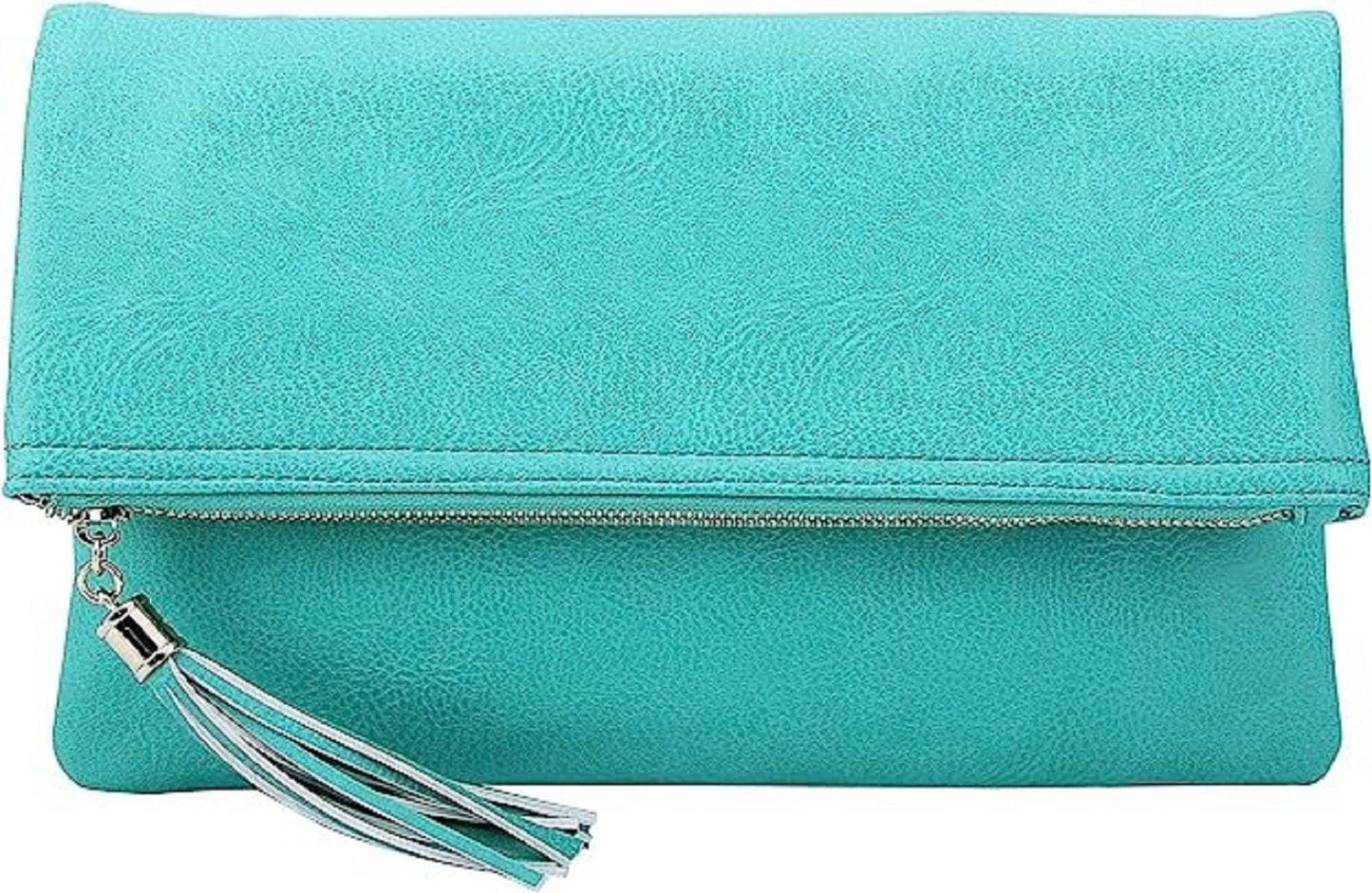 Pamela Envelope Zipper Clutch/Crossbody With Tassel: Carrot