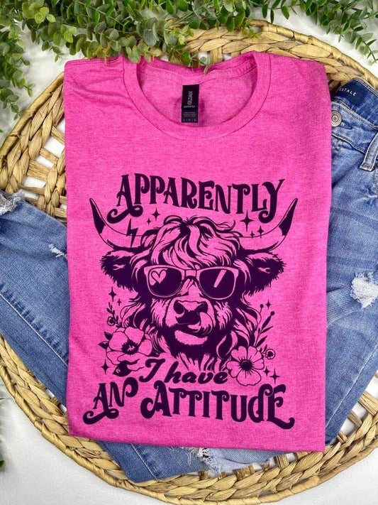 Apparently I Have an Attitude (T-Shirt): Gildan Softstyle Indigo / Medium