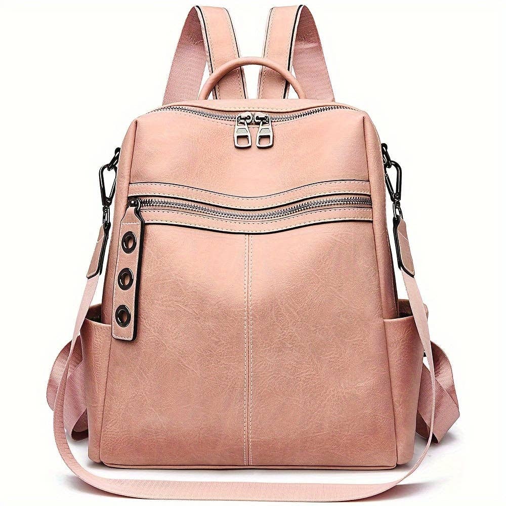 Premium Genuine Leather Womens Backpack Purse - Stylish Convertible Shoulder Handbag & Travel Satchel - Durable, Spacious, Versatile for Fashion-Forward Ladies: Cows