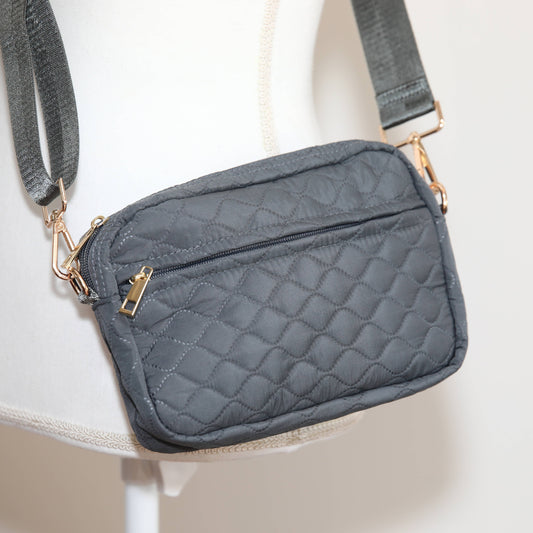 Sophie Quilted Crossbody - Gray